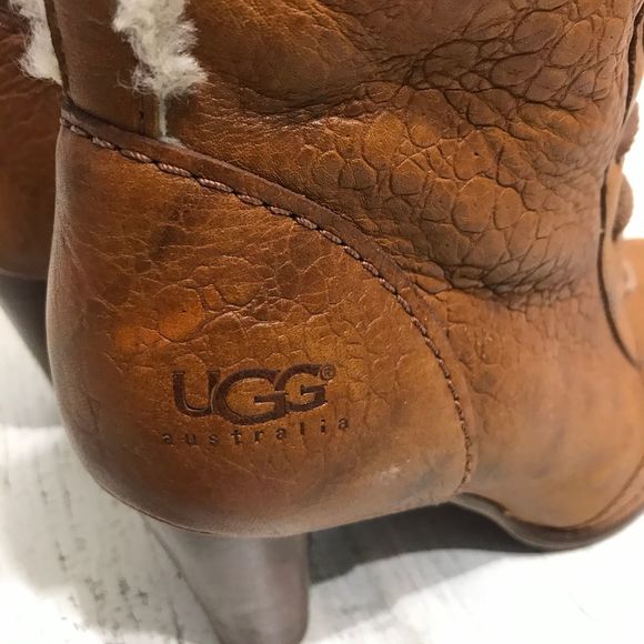Ugg Camille Lace Up Heel Boot with Fur Detail - Picture 7 of 11